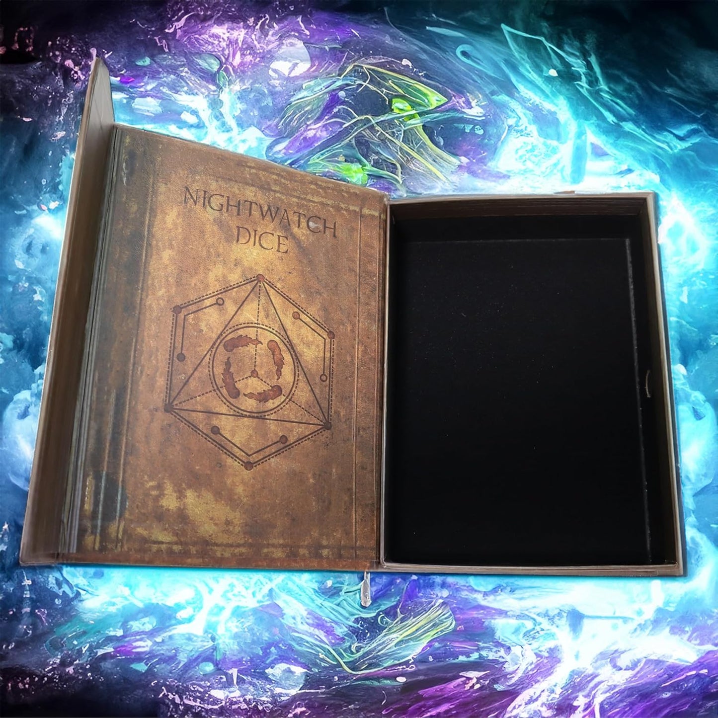Fantasydice Nightwatch Grimoire: A Magical Spell Book-Inspired for Dice, Playing card Case,Card Holder  Miniatures, and Collectible Cards Storage with Magnetic Closure
