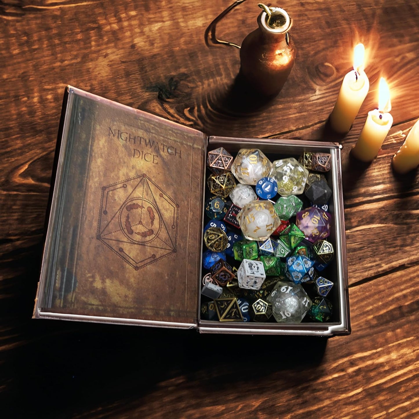Fantasydice Nightwatch Grimoire: A Magical Spell Book-Inspired for Dice, Playing card Case,Card Holder  Miniatures, and Collectible Cards Storage with Magnetic Closure