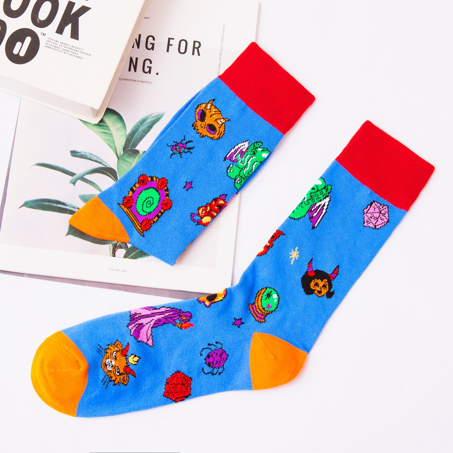 Fantasydice 2 Pairs Of Cthulhu Eldritch Crew Socks Size US 8-12(EU 41-45)