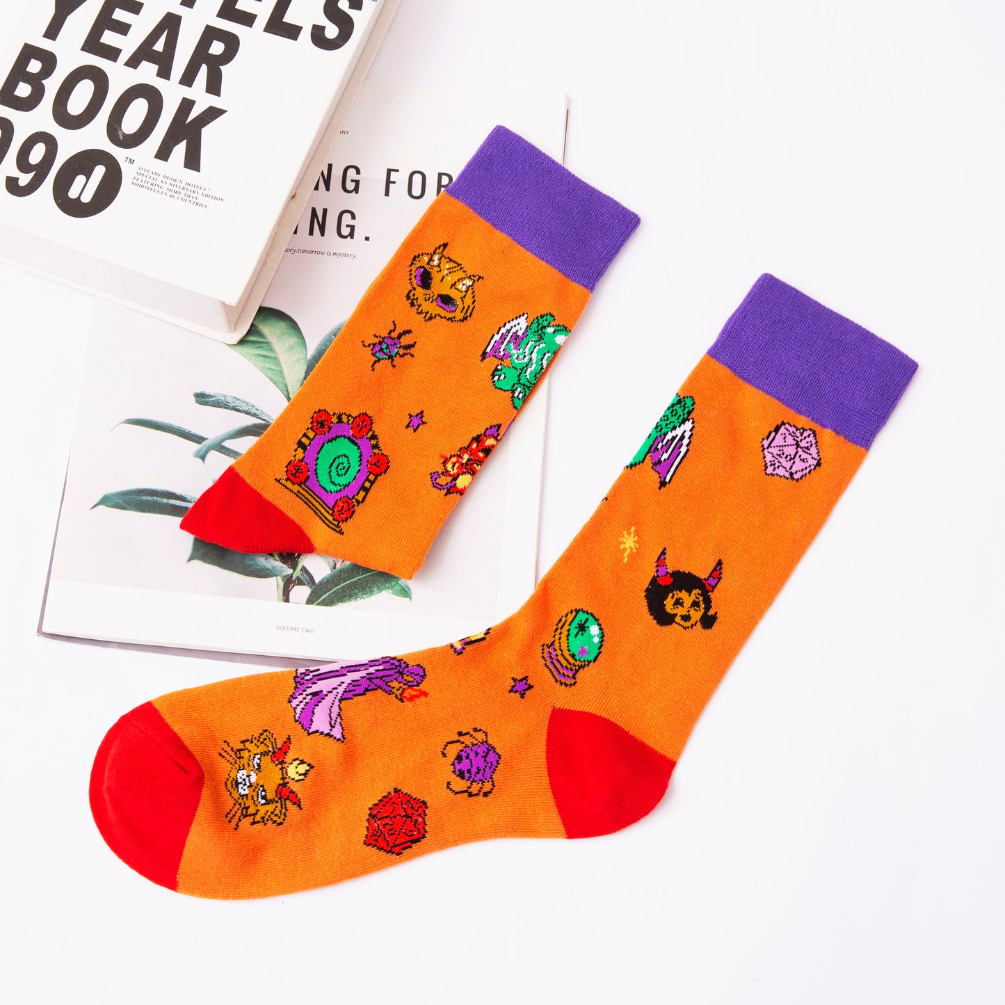 Fantasydice 2 Pairs Of Cthulhu Eldritch Crew Socks Size US 8-12(EU 41-45)