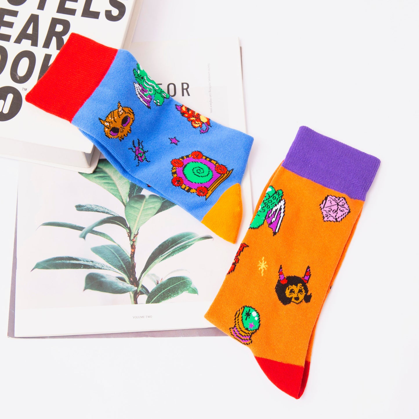 Fantasydice 2 Pairs Of Cthulhu Eldritch Crew Socks Size US 8-12(EU 41-45)