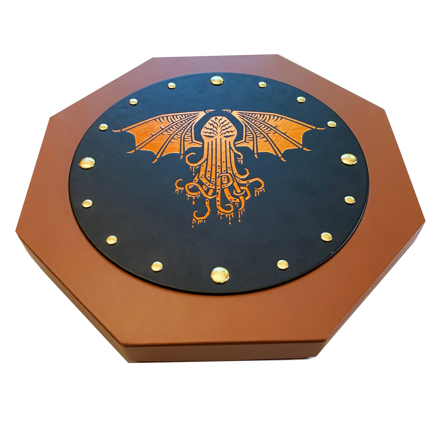 Fantasydice CTHULHU EYE Extra Large 12"/ 30CM Dice Storage And Rolling Tray Octagon with Lid and Dice Staging Area- Holds 7 Sets(7 Dice Set/Standard) for All Tabletop RPGs