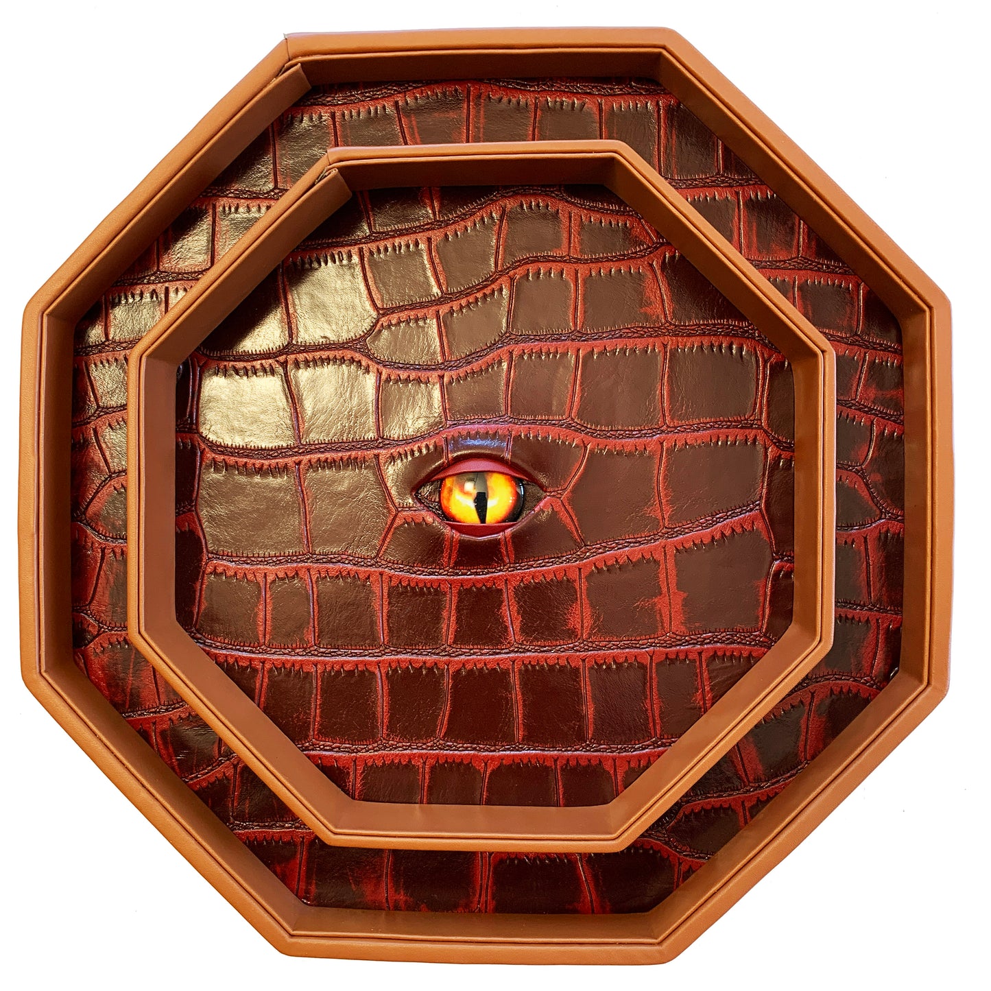 Fantasydice CTHULHU EYE Extra Large 12"/ 30CM Dice Storage And Rolling Tray Octagon with Lid and Dice Staging Area- Holds 7 Sets(7 Dice Set/Standard) for All Tabletop RPGs