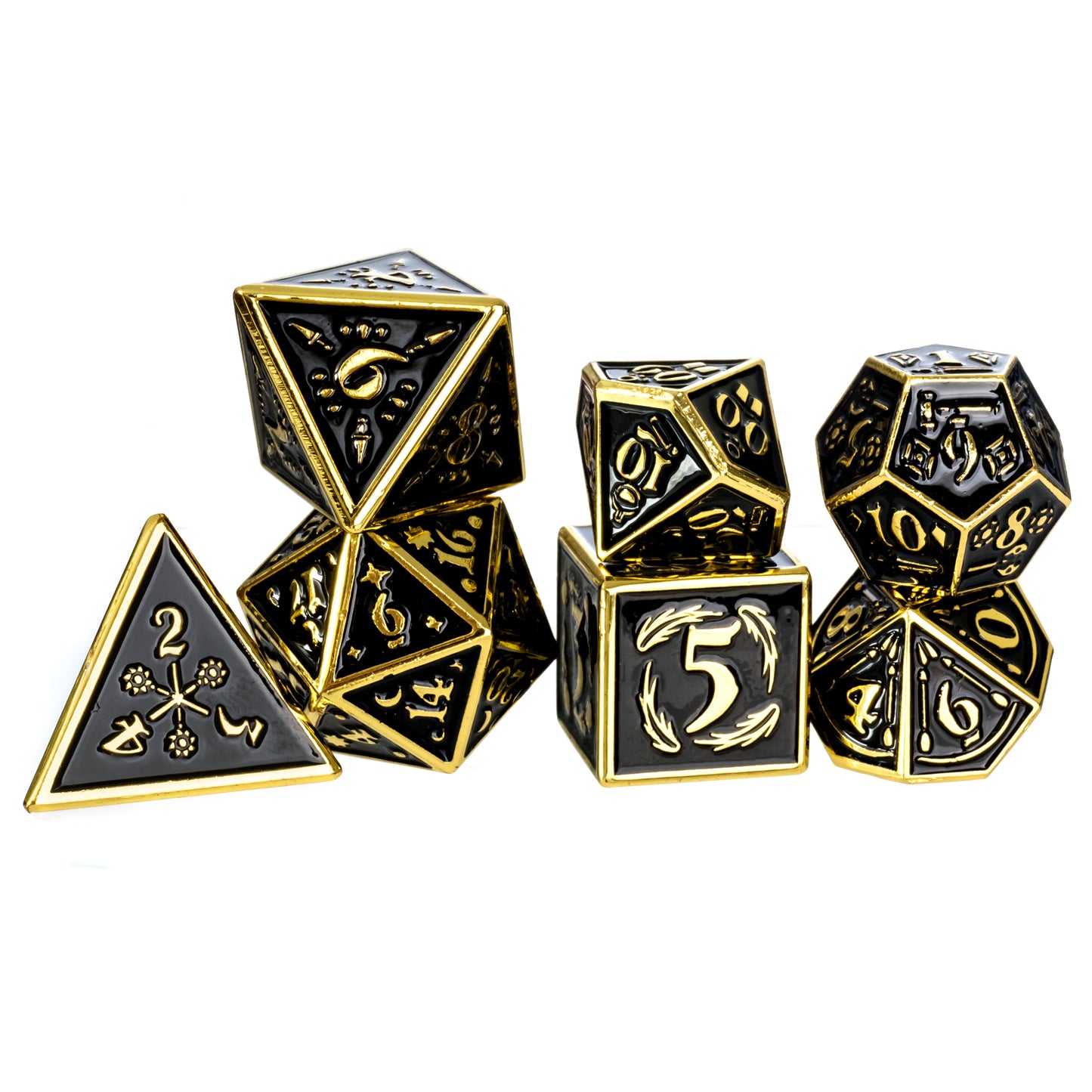 Nightwatch Large Gold Metal Dice
