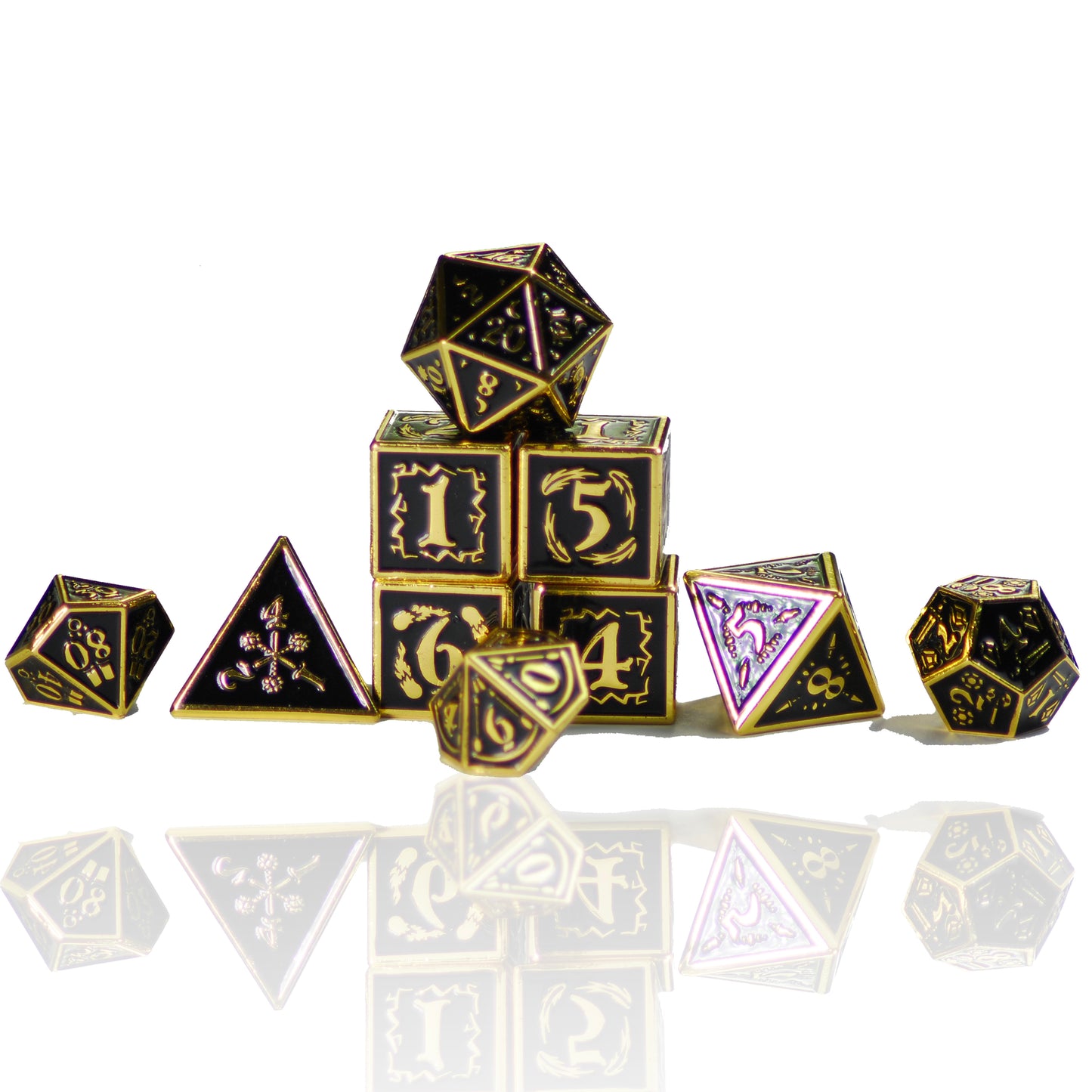 Nightwatch Large Gold Metal Dice