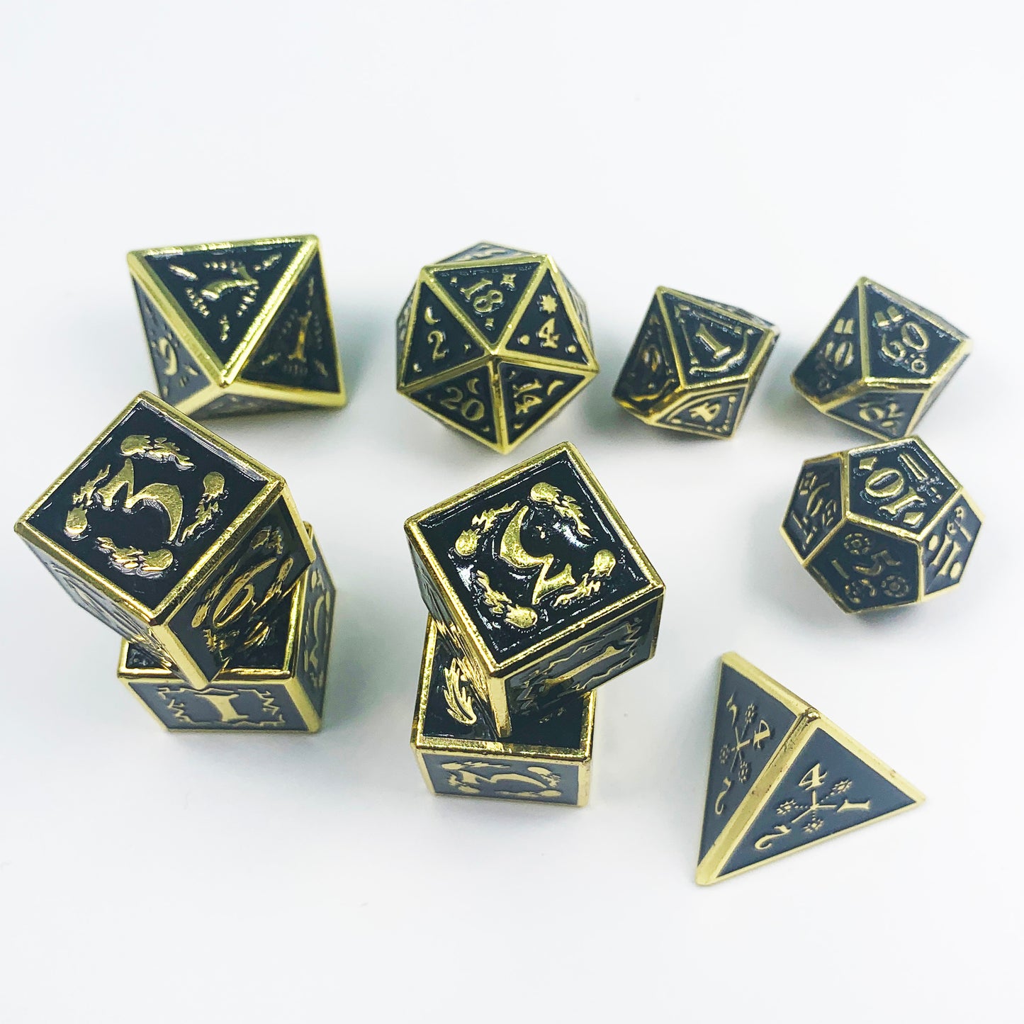Nightwatch Large Gold Metal Dice